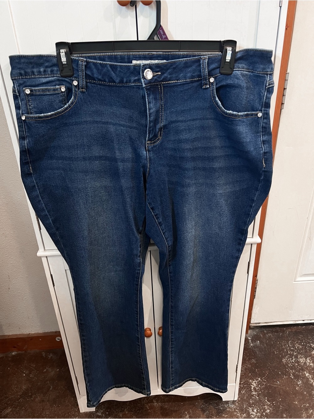 Cato Indigo Blue Straight Leg Stretch Denim Jeans
